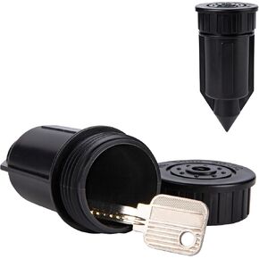 Meejune Hide a Key Outside Sprinkler Head - Waterproof Outdoor Key Holder for Garden, Yard (Black)