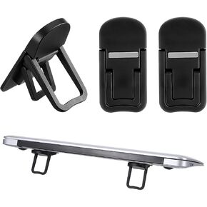 Keyboard Feet, 2 Pcs Portable Dual Tilt Angle Adjustment Foldable Laptop Riser, Mini Computer Keyboards Stand for Desk, Self-Adhesive Keyboard Feet for Most Keyboards (Black, ABS, 22.5g)