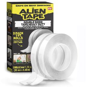 Bell+Howell ALIENTAPE Nano Double Sided Tape, Multipurpose Removable Adhesive Transparent Grip Mounting, Washable Strong Sticky Heavy Duty for Carpet Photo Frame Poster Décor As Seen On TV