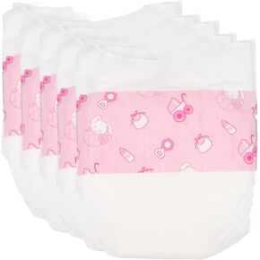 VOSAREA 5pcs Baby Doll Diapers for 12 Inch Dolls Paper Simulation Doll Diapers for Baby Dolls Accessories
