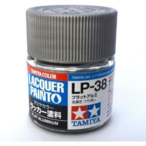 Tamiya 82138 LP38 Lacquer Paints Flat Aluminum Color Bottle - 10 ml / 0.34 Fl.Oz