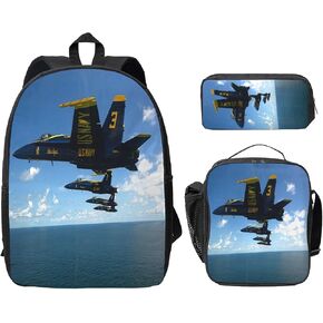 Airplane Aircraft 3Pcs Backpack Unisex Adjustable Backpacks,Travel Laptop Backpack