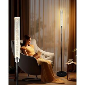 Lightdot 63IN Dimmable Industrial Floor Lamp, Pink Modern Standing Lamps with Clear Glass Lampshade, E26 LED Bulb Included, Farmhouse Floor Lamp for Living Room Bedroom-Pink