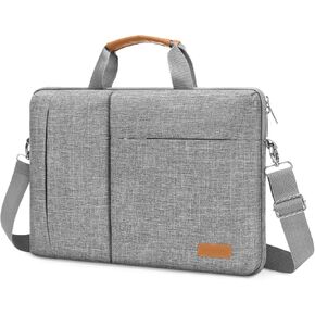 MOSISO Laptop Shoulder Bag, 15-15.6 inch Computer Bag Compatible with MacBook Pro 16 inch, HP, Dell, Lenovo, Asus Notebook, Laptop Sleeve with Front Vertical & Horizontal Hidden Zippers Pockets, Gray
