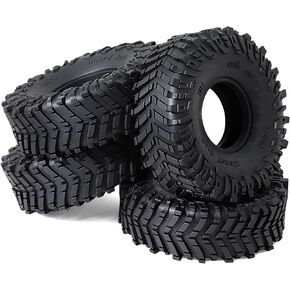 1.9 inch RC Crawler Tires OD 120mm All Terrain Soft Rubber Mud Tyres with Foam for 1/10 Rock Crawler Car Traxxas TRX4 Axial SCX10 III RC4WD D90 TF2 Gen8 RR10 1.9" Beadlock Wheels 4PCS