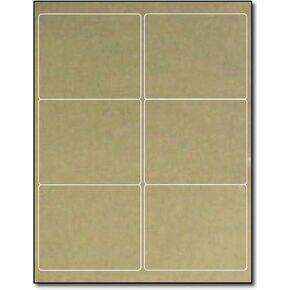 Gold Foil Label 4" x 3 1/3" for Laser Printers - 10 Sheets / 60 Labels