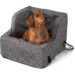 Snoozer High-Back Console Small Dog Car Seat - Center Console Booster Bed for Small & Medium Size Dogs up to 20 lbs, Washable - Anthracite, XL