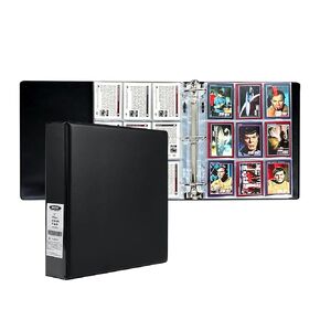 BCW 2-Inch Plain Black Album for Trading Cards | Holds Up to 60 Protective Pages | Heavy Duty D-Ring Binder for Sports Cards, Pokémon, MTG & More