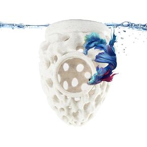 3D Printed Floating Betta Hideout Feeding Rings for Small Fish Resting Spot for Corydoras Shrimp Cave Aquarium Floating Decorative
