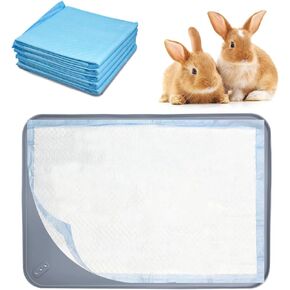 PINVNBY Silicone Pee Pad Holder for Bunny, 24.4 x 16.5 inch Non-Slip Portable Guinea Pig Training Pads, Square Potty Trays for Home Floor Protection, Ideal for Hamster Ferret Rats Hedgehog(Gray)