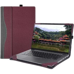 Laptop Case Cover for Lenovo IdeaPad Slim 5 Series 14ABR8 14IAH8 14IRU9 14Q8X9 14AHP9 14IMH9 &IdeaPad Pro 5 14AHP9 14IMH9 Sleeve,Separable PU Leather Notebook PC Shell Accessories Bag (Dark Blue)