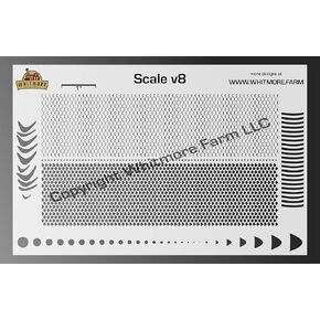 Whitmore Farm Scale v8 Mesh Fishing Lure Airbrush Stencil - Mylar Reusable (7.5 Mil Mylar)