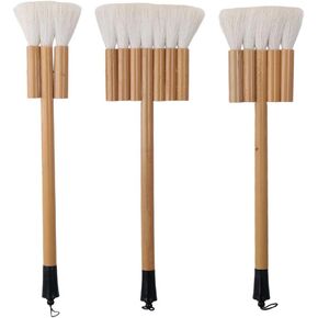 3Pcs/Set Carbonized Bamboo Handle Flat Paint Brushes Flat Goat Hair Hake Watercolor Paint Artist Art Supplies