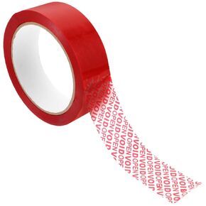Red Tamper Evident Security Tape - 1 Roll of 50M Voidopen Packing Tape for Anti-Tampering and Package Protection