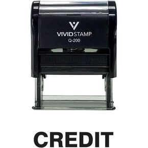 Credit Self Inking Rubber Stamp (Red Ink) - Large