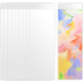 Photo Booth Book Mark Sleeves Clear Plastic Blank Bookmarks Cover Clear Photobooth Sleeve with Hole for Students Reading Party Favors Supplies, 10Pcs