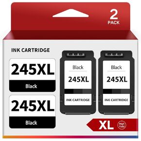 245XL PG245XL Black Ink Cartridge Replacement for Canon 245 PG-245 XL Ink Cartridge for Canon Pixma MX490 TR4527 TR4520 MG2524 MG2525 MG2522 TS202 TS302 TS3120 TS3122 TS3320 TS3322 Printer (2 Black)