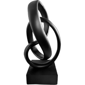 Aboxoo Black Knot Decor Mobius تمثال ، تماثيل مجردة ، ديكور طاولة القهوة لغرفة المعيشة ، المكتب ، ديكور المكتب الحديث