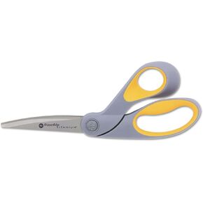 Westcott 14669 ExtremEdge Adjustable Tension Titanium Bonded Scissors, 9-Inch Bent, Gray
