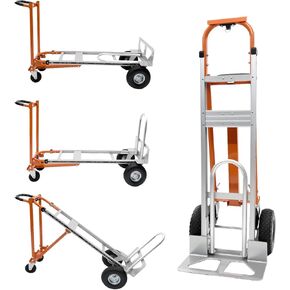 SST Convertible Hand Truck, 4 in 1 Folding Dolly Cart with Wheels, 1000LBS Heavy Duty Aluminum Hand Truck for Construction, Logistics, Shopping, Home, Office Moving
