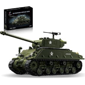M4 Sherman Tank Building Set, WW2 Army Military Vehicles Collection for Boys & Adults Home Decor