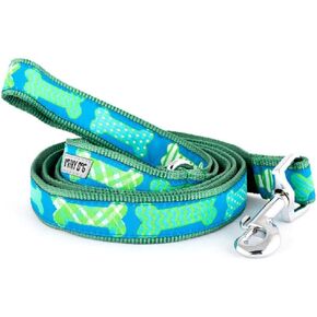 The Worthy Dog Preppy Bones Leash for Small Dog Made of Nylon - 5ft Comfortable Strong Leash for Walking Dogs, Blue Size- Small