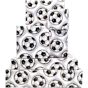 Dtiafu 3D Inflated Puff Soccer Wrapping Paper - Stereoscopic Wrapping Paper - Unique Design For Girls Boys men Birthday Baby Shower Holiday - 20 X 28Inch Per Sheet (6 Pcs)