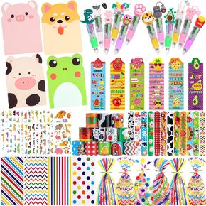 Stationery Party Favors, 24 Pack Birthday Goodie Bags for Kids with Multicolor Pen Mini Notebooks for Goodie Bag Stuffers Classroom Gifts for Kids Class Gift Rewards Prizes