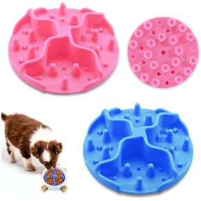 2 Pack Slow Feeder Pet Bowls Insert, Soft Silicone Slow Feeder Dog Bowls, Puppy Slow Feeder, Slow Feeder for Small Dogs, Suitable for Small Dogs and Cats
