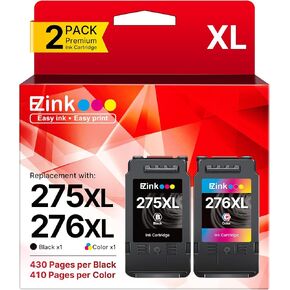 E-Z Ink 275XL 276XL Ink Cartridge Combo Pack Replacement for Canon 275 and 276 Ink Cartridges for Canon Printers PIXMA TS3520 TS3522 TS3720 TS3722 TR4720 TR4722 TR4723 (2 Pack)