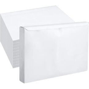 Dianelhall 50 Pcs Waterproof Expansion Envelopes, 12 x 16 Inch Tear Resistant Expandable Mailer Envelopes Hdpe Nonwoven Material Self Adhesive Closure for Secure Mailing Storage Document