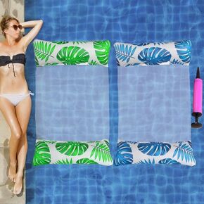2-Piece Set Inflatable Swimming Pool raft Lounge Chair Floating Float Adult Sized Water Hammock, Multifunctional Swimming Pool Float Toy, Swimming Pool Float