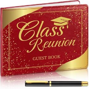 Patelai Class Reunion Guest Book with Pen Gensing Themkeaking Decorations College High School Scip and Write ، 112 Pages (Black ، Class Reunion) in Saudi Arabia