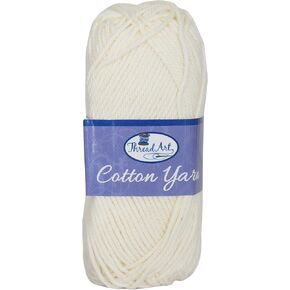 Threadart 100% Pure Cotton Crochet Yarn | 50 gram Skeins | Worsted Medium #4 Yarn | 85 yds per Skein | 30 Colors Available | Mint Green #3533