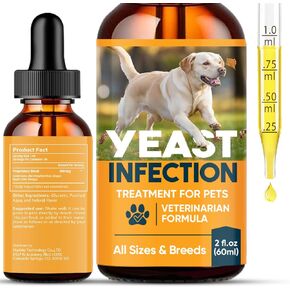 Yeast Infection Treatment for Dogs, Helps to Support Itch, Inflammation & Allergy Relief, Yeast Ear Infection Treatment for Dogs & Cat,60 ml