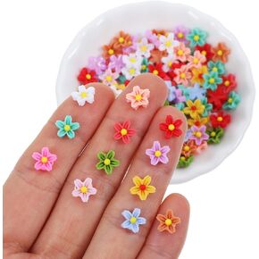 100 Pcs Mini Flowers for Crafts Minature Flowers for Minature Houses Resin Daisy Flower Dollhouse Miniature Flower for Tiny Things for Fairy Garden Dollhouse Micro Landscaping Terrarium Decoration