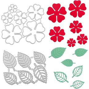 2pcs Flower Leaf Leaves Cutting Dies, 2 Types Die Cuts for Card Making Metal Floral Plant Embossing Paper Cut Templates for DIY Album Art Scrapbooking Wedding Craft Supply (Style 1)
