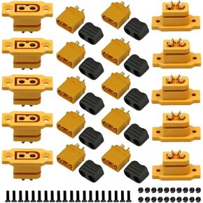 10 Pairs XT60E-F Connector Female Plug and XT60H Male Plug Adapter for RC FPV Lipo Battery RC Quadcopter