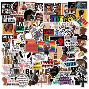 100Pcs Civil Rights for African Americans Women & Children Stickers - Black Lives Matter Anti-Racism BLM Movement Bumper Sticker (50pcs)