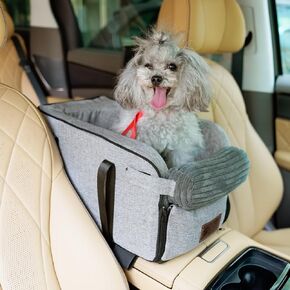 Dog Car Seat for Small Dogs Center Console Seat on Car Armrest Detachable and Washable Pet Booster Dogs and Cats Seat Fits TravelSeat for Small Pets