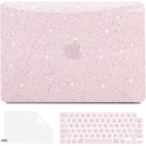 Anban Compatible with MacBook Air 13 inch Case 2025 2024 2023 2022 M4 M3 M2 A3240 A3113 A2681, Luxirous Glitter Plastic Hard Shell Case for MacBook Air 13.6 inch+Keyboard Cover+Screen Protector, Blue