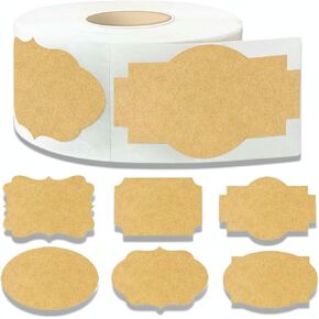 500 Pcs Label Stickers for Jars and Bottles,Canning Jars Lids Sticker Labels,Self-Adhesive Labels for Mason Jars, Food containers,Christmas Gift Tags(Kraft 2" Diameter)