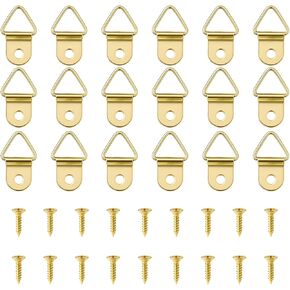 150pcs Steel Picture Hangers,Picture Hanging Kit,Small Triangle Ring Iron Pictures Hangers with 150 Pieces Screws,D-Ring Pictures Hanger,Heavy Duty Hanging Hooks for Clock,Decoration