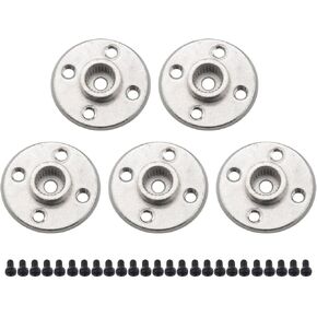 5PCS Metal Aluminum Servo Horn 25T Servo Arm Accessories Small Round Disc Universal for Standard Servos for Robot Mechanical Claw RC Car Helicopter Mg945 Mg995 Mg996 Silver