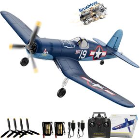 CKYSCHN Brushless RC Plane F4U Corsair - 4CH 500mm RC Airplane 3 Modes to Learn Flight & 6-Axis Gyro, 2.4GHz RTF Remote Control Airplane for Adults - One Key Aerobatic