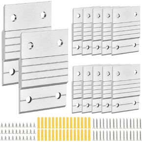 12 Pairs French Cleat Picture Hanger, 2inch Aluminum French Cleat Hanger Heavy Duty, Z Clips Interlocking Wall Mounting Bracket Hardware Kit Level Tool for Photo Art Frames Mirror Cabinet