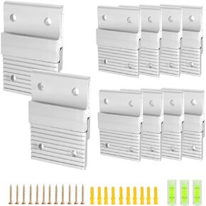 10 Pairs (20 pcs) French Cleat Picture Hanger 2 inch Z Hanger Heavy Duty Aluminum Z Bar Clips Wall Mounting for Hanging Photo, Frame, Mirror, Artwork