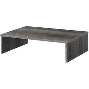 Pemberly Row Easy Assembly Small TV/Monitor Riser in Black