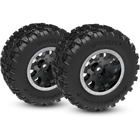 Traxxas 10771-STBLK - Mini Maxx Sledgehammer Pre-Glued Front Tires (2), Satin