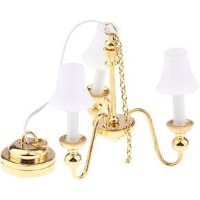 Dolls House Dollhouse Battery Chandelier Lamp